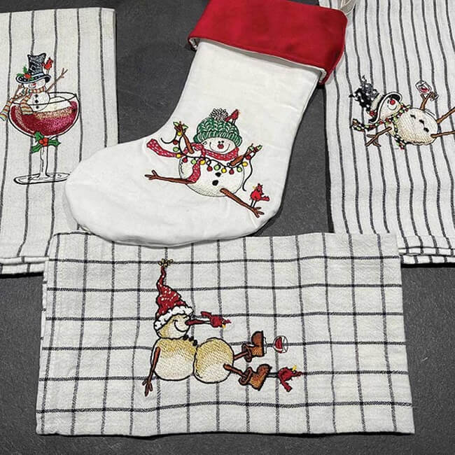 christmas snowmen embroidery design