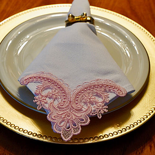 cutwork lace napkin embroidery design