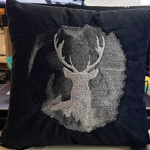 deer silhouette cushion embroidery design