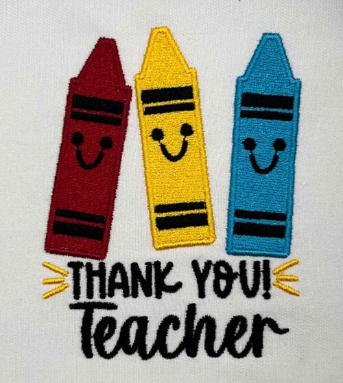 thank you teacher embroidery design