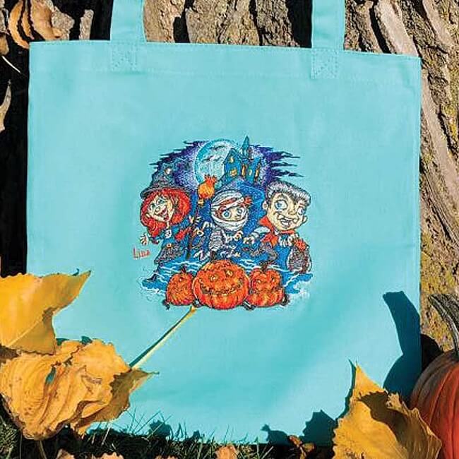 tricker treaters bag embroidery design