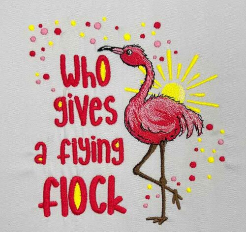 Flying Flock embroidery design