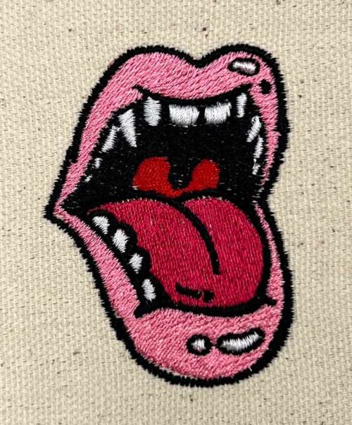 open mouth embroidery design