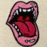 open mouth embroidery design