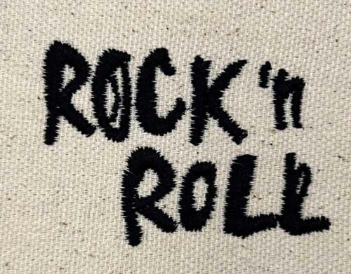 rock n roll embroidery design