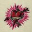 graphic heart embroidery design