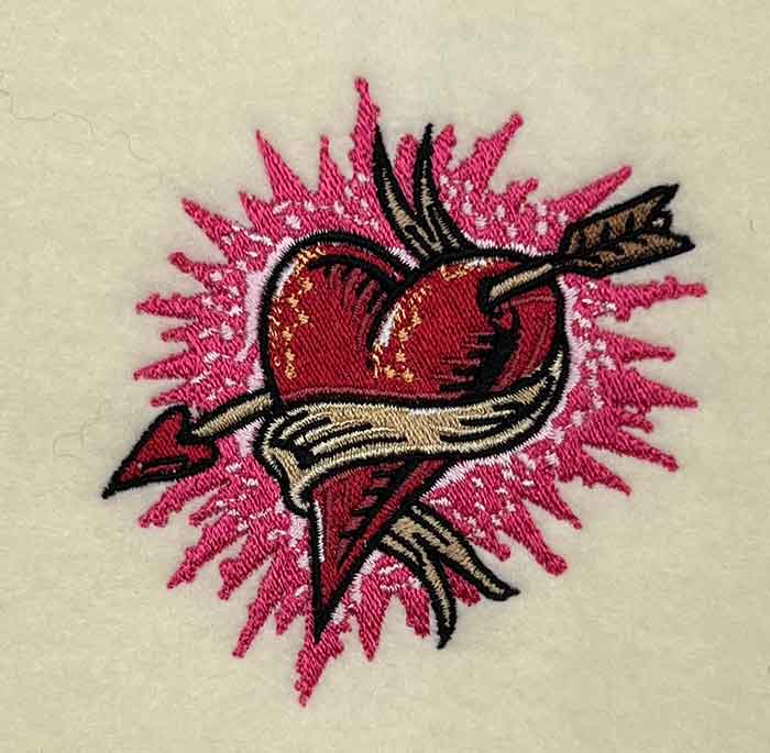 graphic heart embroidery design