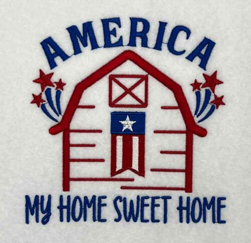 America my home sweet home embroidery design