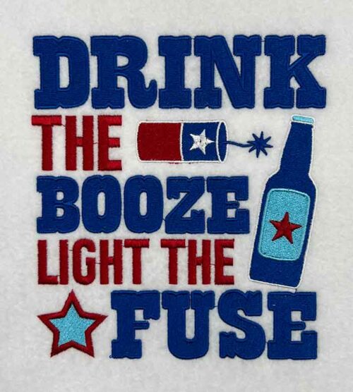 drink the booze embroidery design