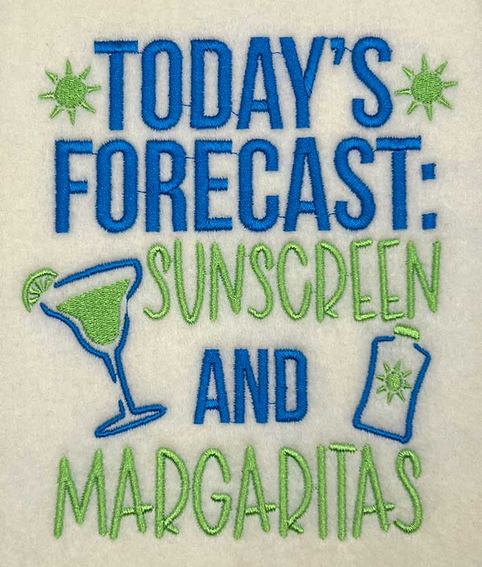forecast margarita embroidery design