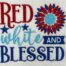 red white and blessed embroidery design