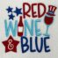 red wine blue embroidery design