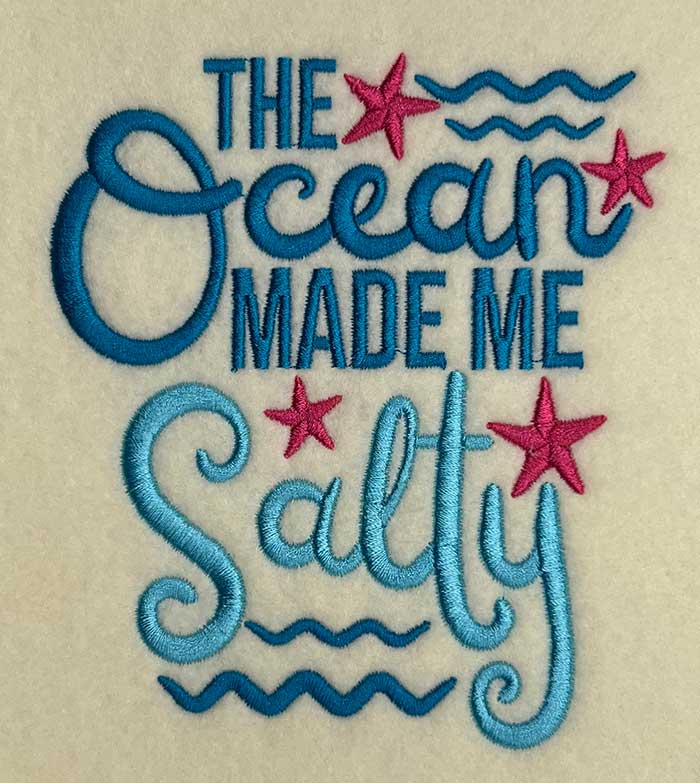 summer salty embroidery design