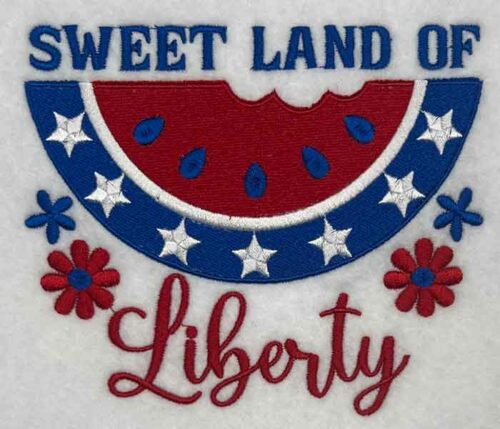 sweet land of liberty embroidery design