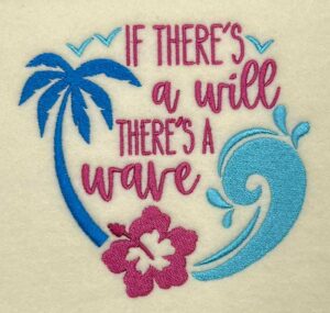will wave embroidery design