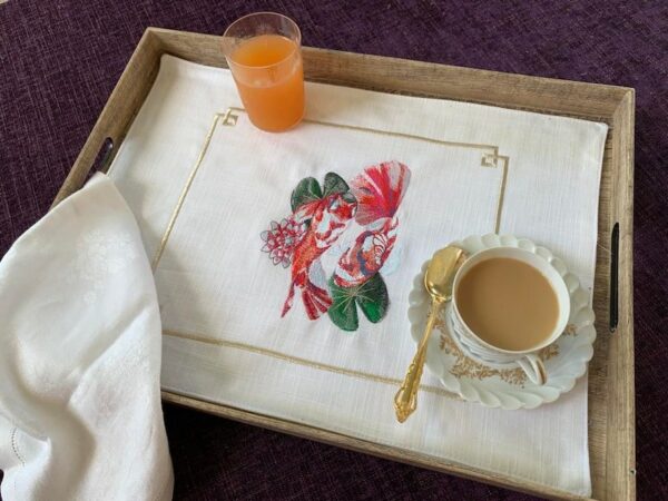 elegant embroidered placemat