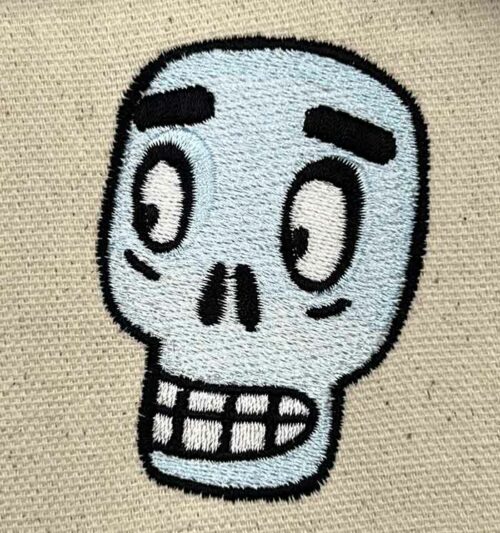 Grunge Girls Surprised skull embroidery design