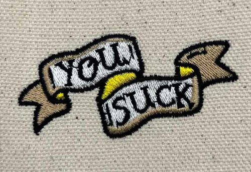 Grunge Girls You Suck embroidery design