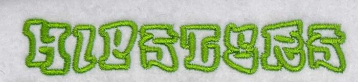 Hipsters 20mm ESA Embroidery Font
