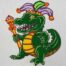 Mardi Gras Gator embroidery design