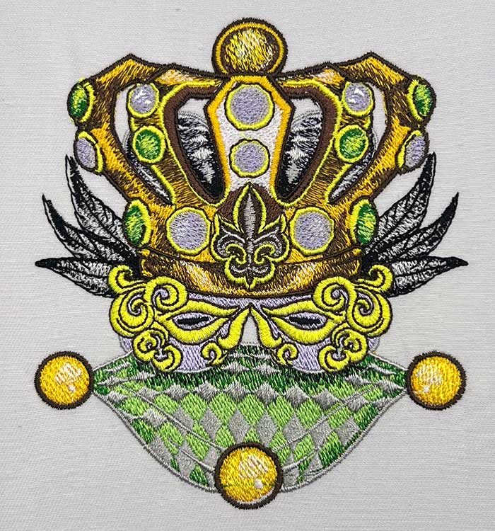 Mardi Gras Crown embroidery design