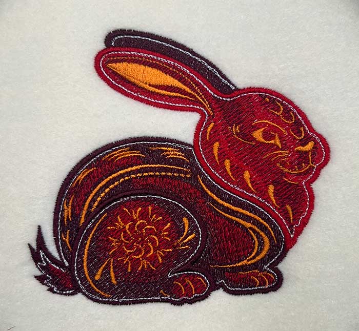 Chinese New Year Rabbit embroidery design