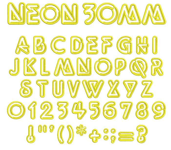 Neon 30mm esa font