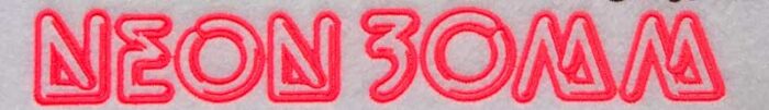 Neon 30mm ESA Embroidery Font