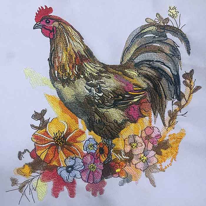 Chicken Floral Embroidery Legacy Design 7