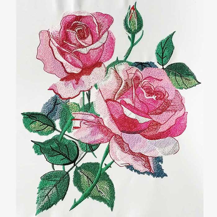 Pink Rose Embroidery Legacy Design 5