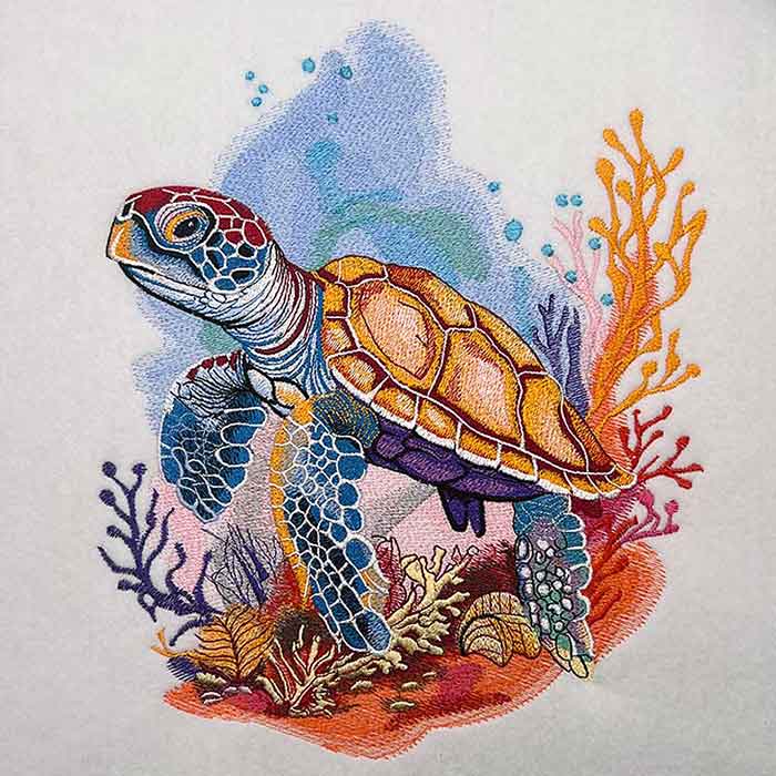 Sea Turtle Embroidery Legacy Design 2