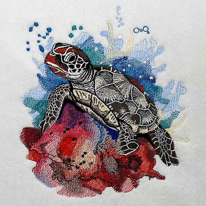 Sea Turtle Embroidery Legacy Design 3