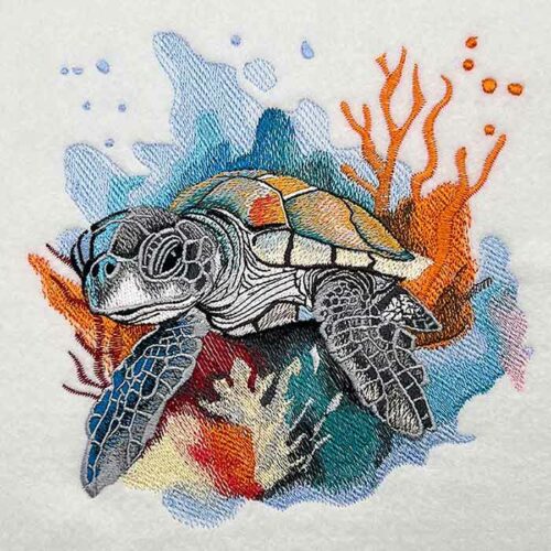 Sea Turtle Embroidery Legacy Design 4