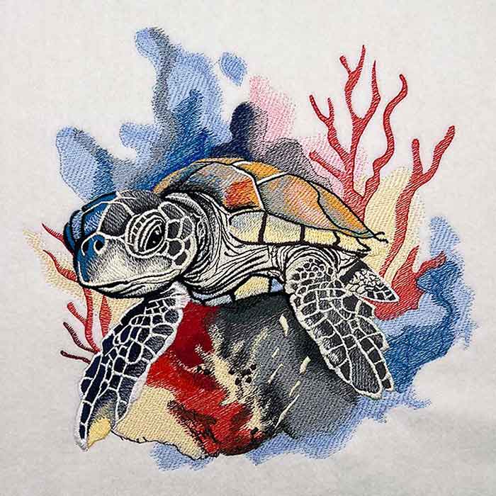 Sea Turtle Embroidery Legacy Design 5