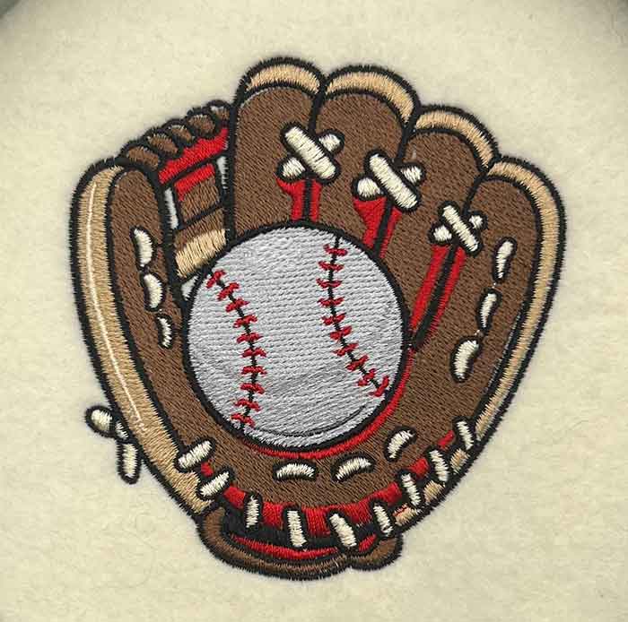 Basesball glove embroidery design