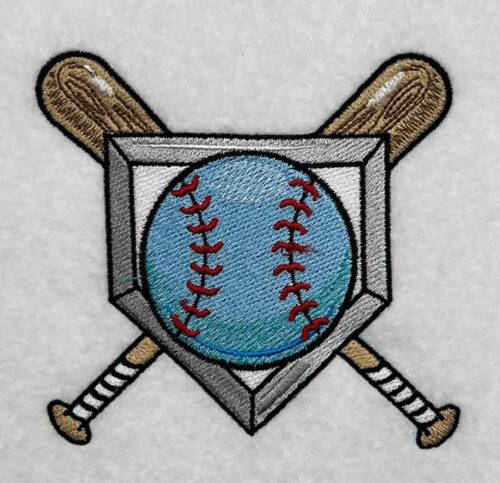 Baseball home plate embroidery design