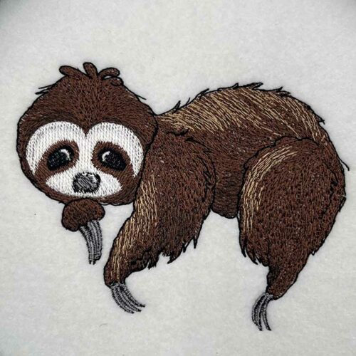 Lazy Sloth Embroidery Design