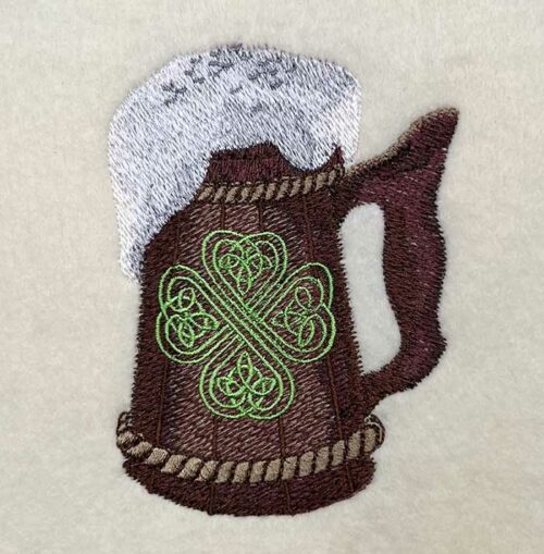 beer mug embroidery design