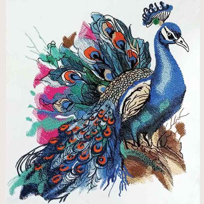 Peacock Embroidery Legacy Design 2