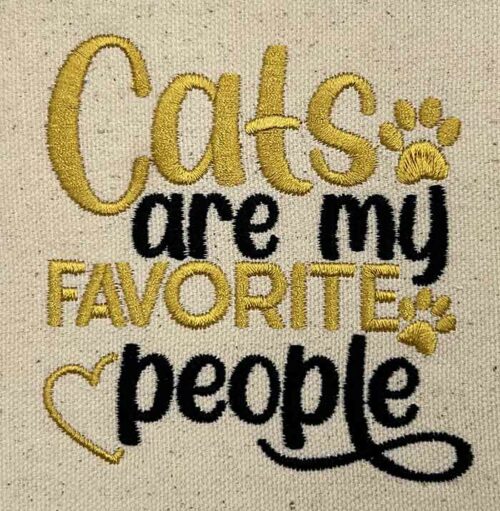 Cats people embroidery design