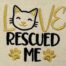 love rescued me embroidery design