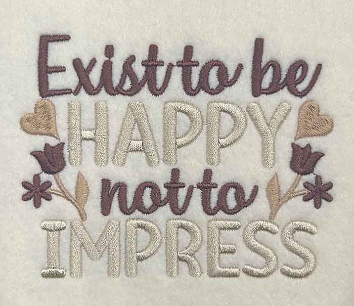 be happy embroidery design