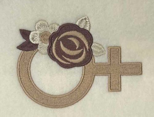 female sign embroidery design