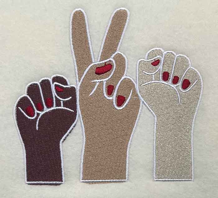 hands embroidery design