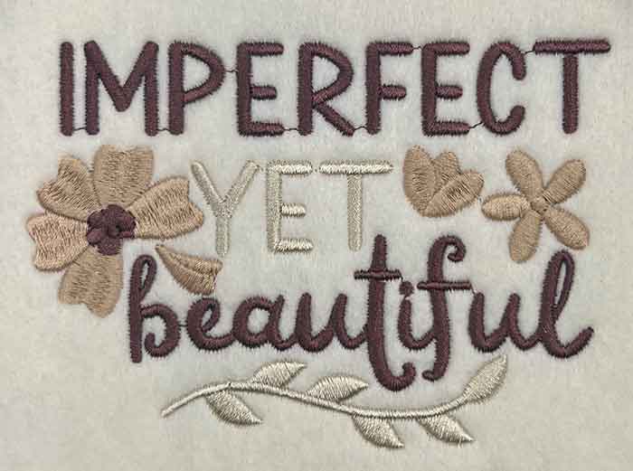 imperfect yet beautiful embroidery design