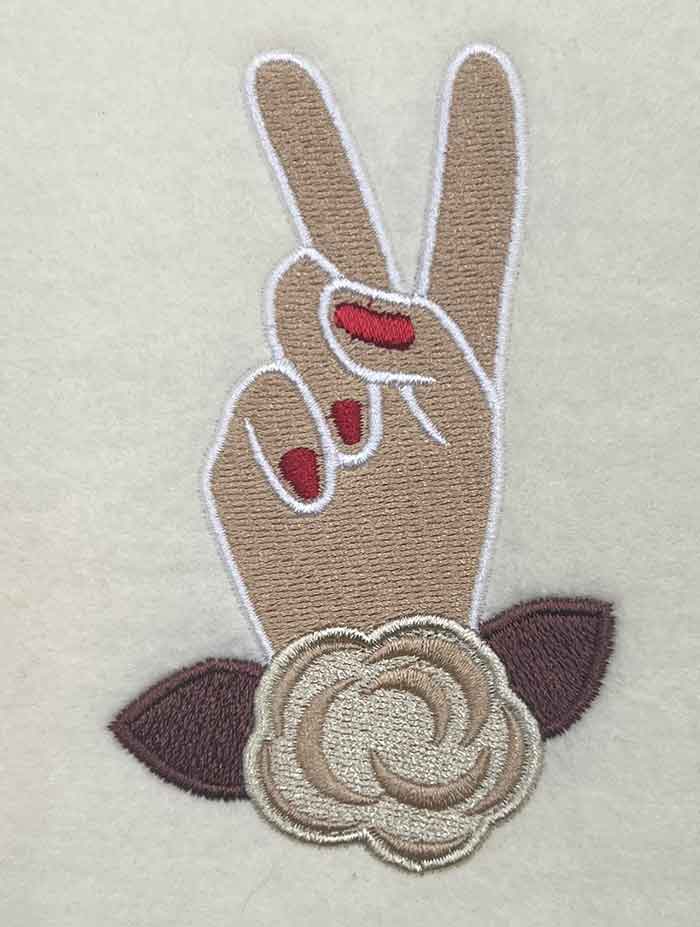 peace embroidery design
