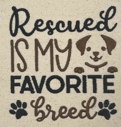 rescue breed embroidery design
