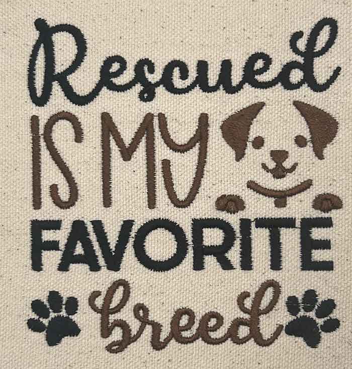rescue breed embroidery design