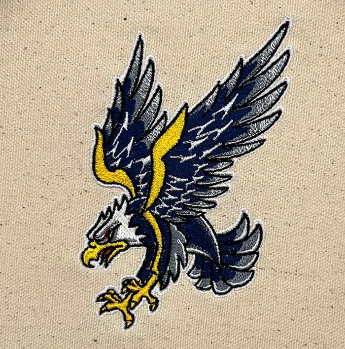 Hawk tattoo embroidery design