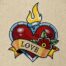 Heart tattoo embroidery design